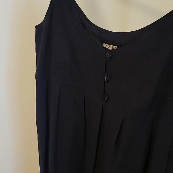 Black linen blend dress - Picture 3 of 6